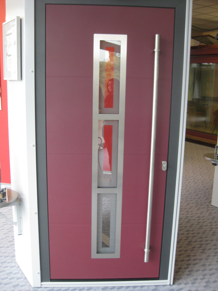  Alutür mit Glaseinsatz 